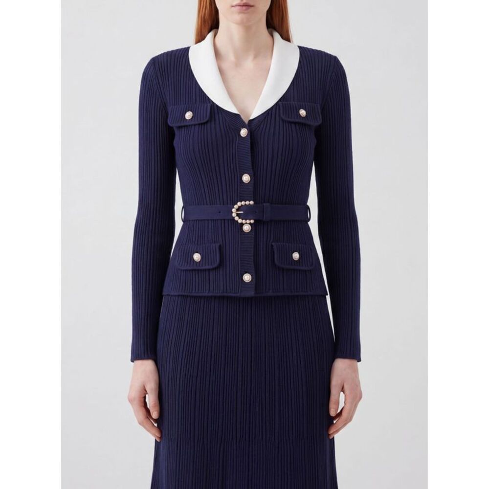 Self-Portrait Sweater Woman Navy